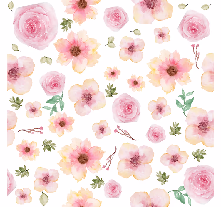 Pinky bloemenpatroon Rolgordijn bloemen - TenStickers