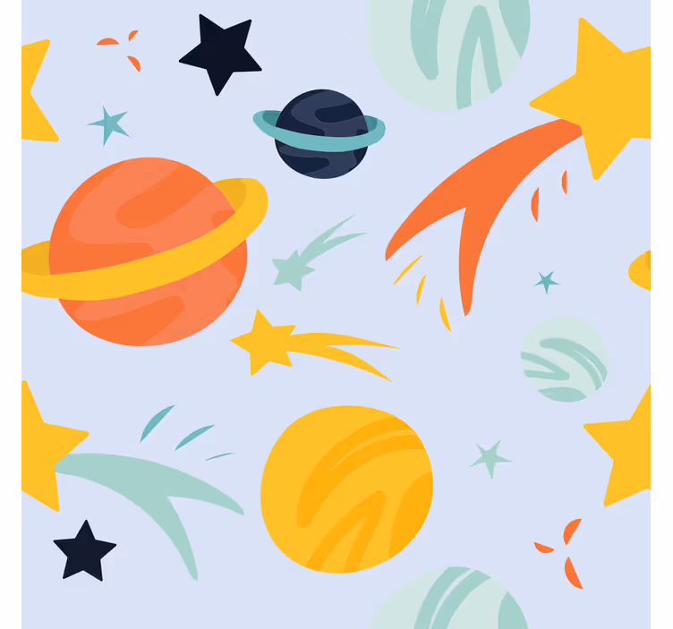 Rolgordijn Planeten patroon grappig - TenStickers