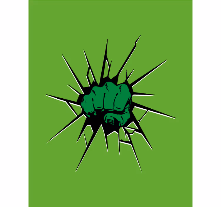 Groene vuist Superheld rolgordijn - TenStickers