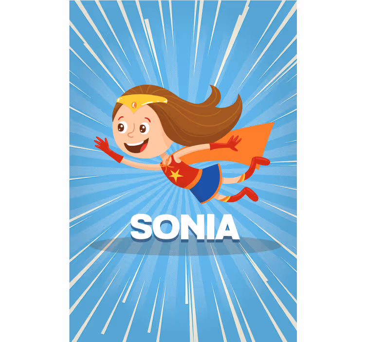 Super meid Gepersonaliseerd rolgordijn - TenStickers
