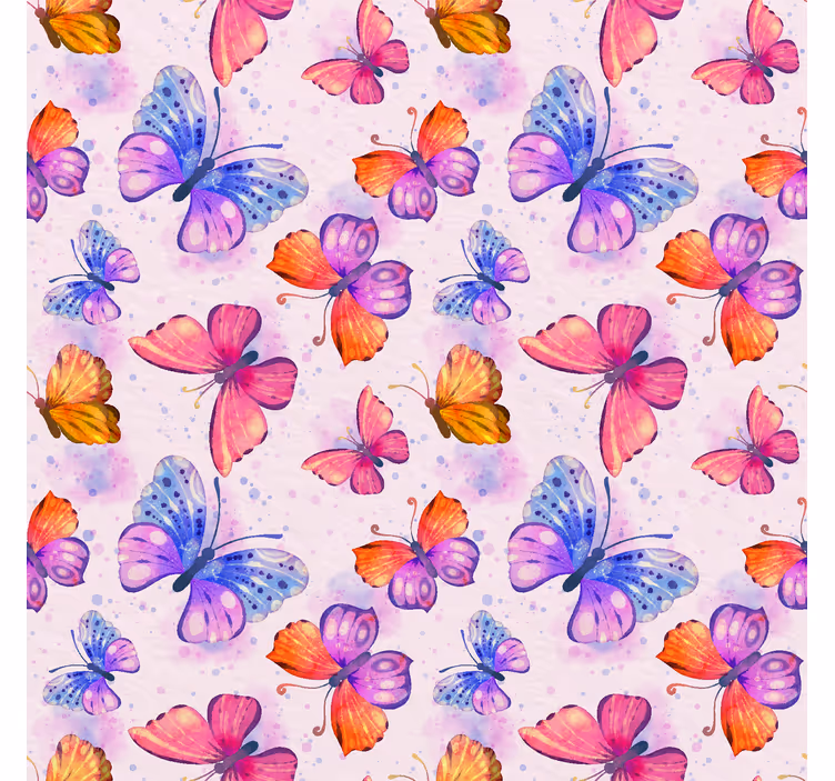 Kleurrijke aquarel Vlinder gordijn - TenStickers
