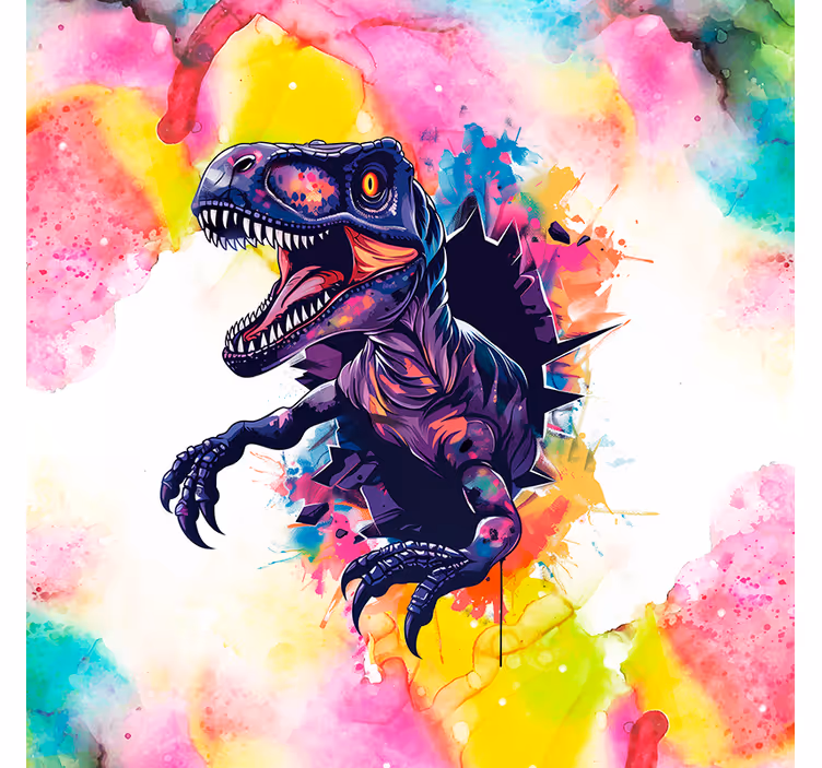 Verzadigde kleuren velociraptor Dino jaloezie - TenStickers