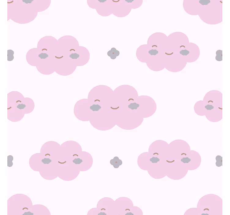Roze kinderpatroon rolgordijn wolken - TenStickers