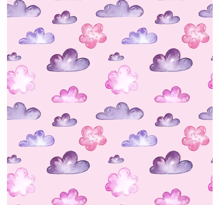 Roze patroon rolgordijn wolken - TenStickers