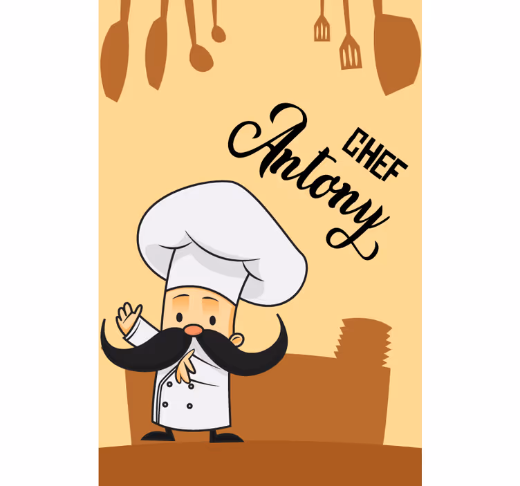 Gepersonaliseerde chef-kok rolgordijn keuken - TenStickers