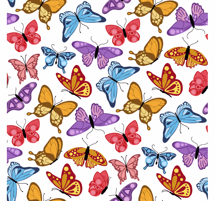 Kleurrijk ontwerp raambekleding vlinders - TenStickers