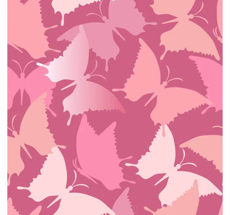 Roze achtergrond raambekleding vlinders - TenStickers