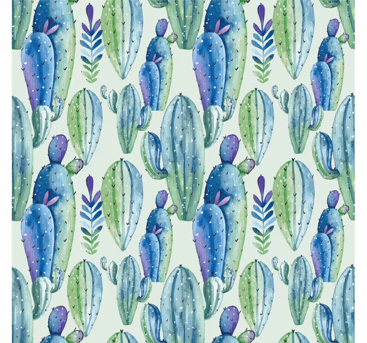 Botanische stijl rolgordijn cactus - TenStickers