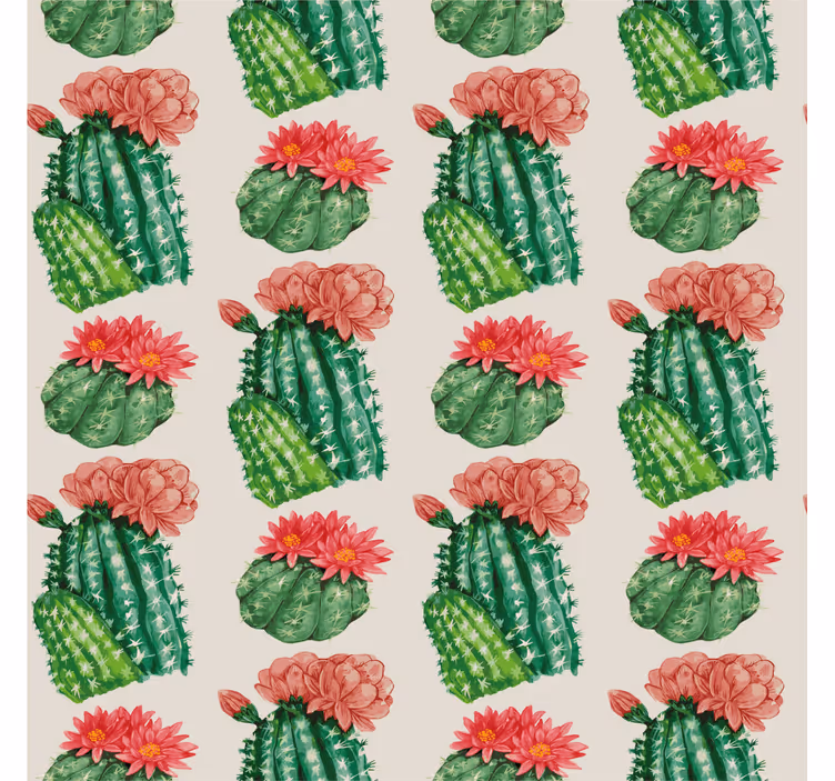Woestijn bloemen rolgordijn cactus - TenStickers