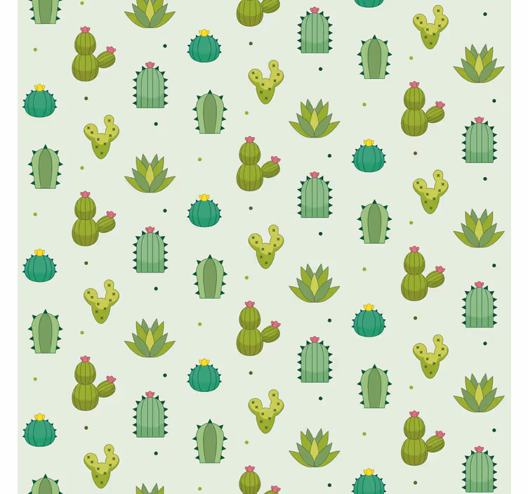 Groen patroon rolgordijn cactus - TenStickers