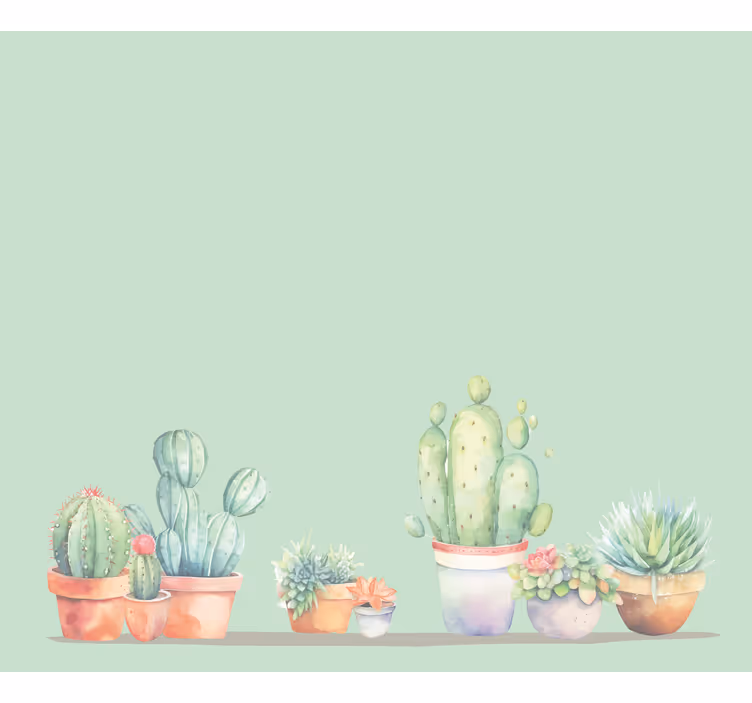 Minimalistische stijl rolgordijn cactus - TenStickers