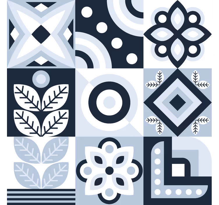 Tegels patroon raambekleding Scandinavisch - TenStickers