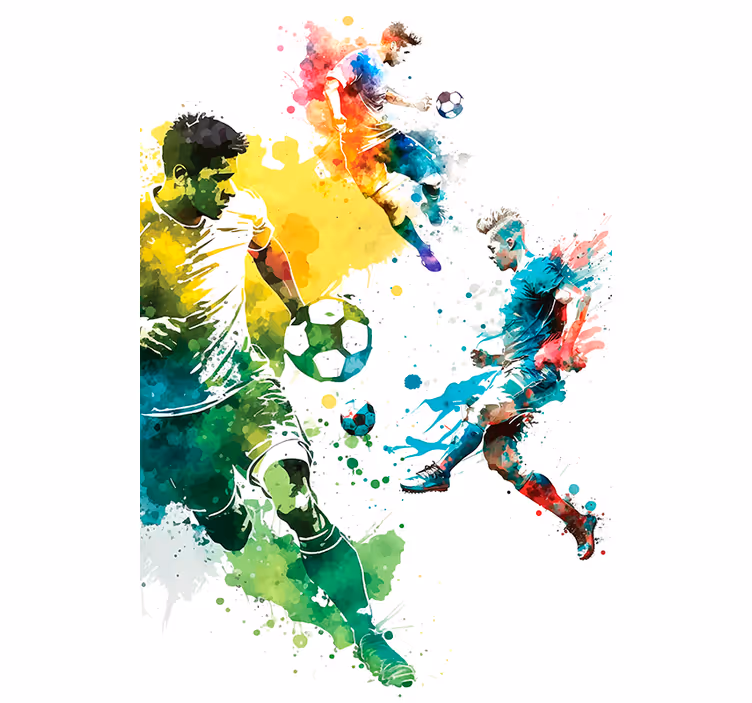 Sporten in actie voetbal rolgordijn - TenStickers
