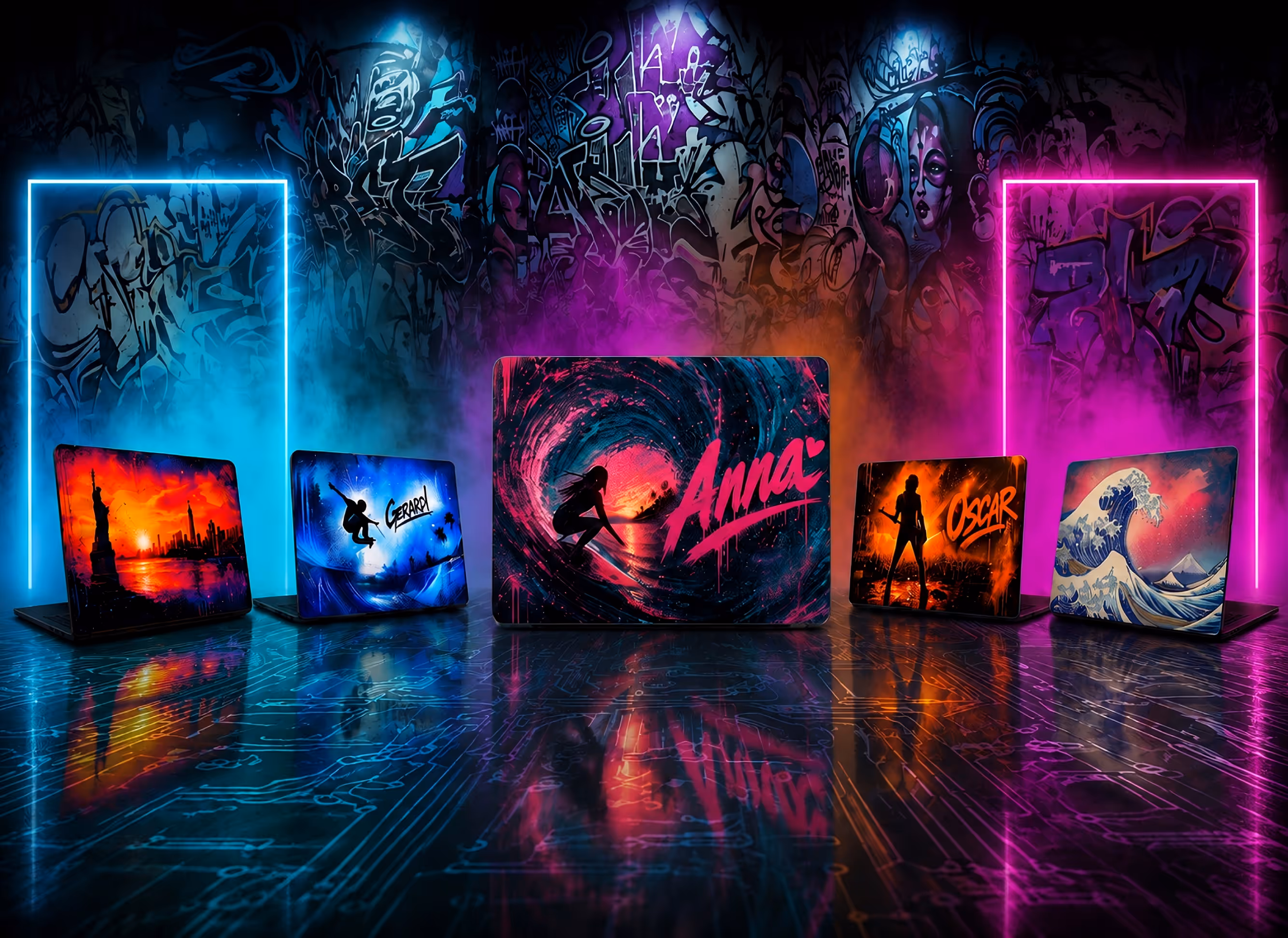 Collectie laptopstickers:
