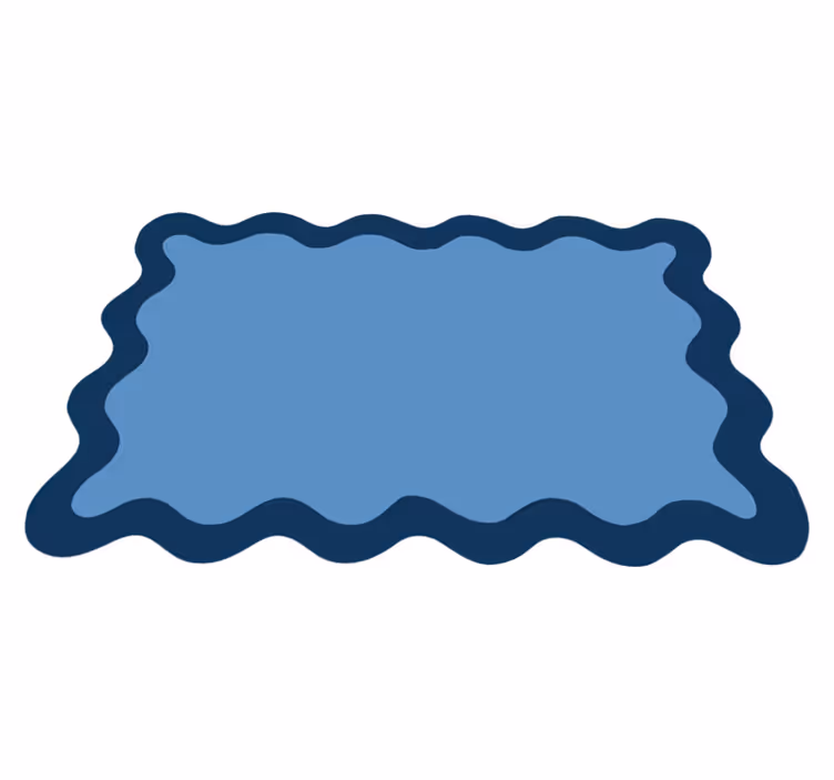 Blauwe golvende rand Moderne placemats - TenStickers