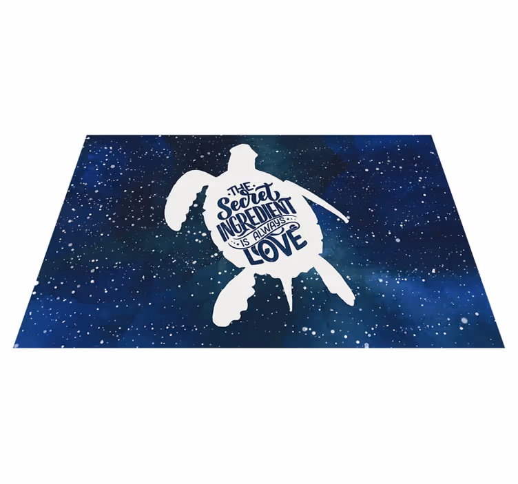 Placemat met tekst Schildpad met melkwegpatroon - TenStickers