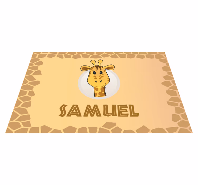 Giraffe aangepaste naam placemat - TenStickers