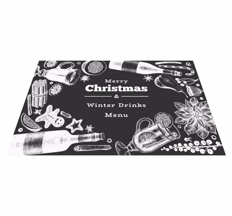 Kerstmis placemat feestelijk drankenmenu - TenStickers