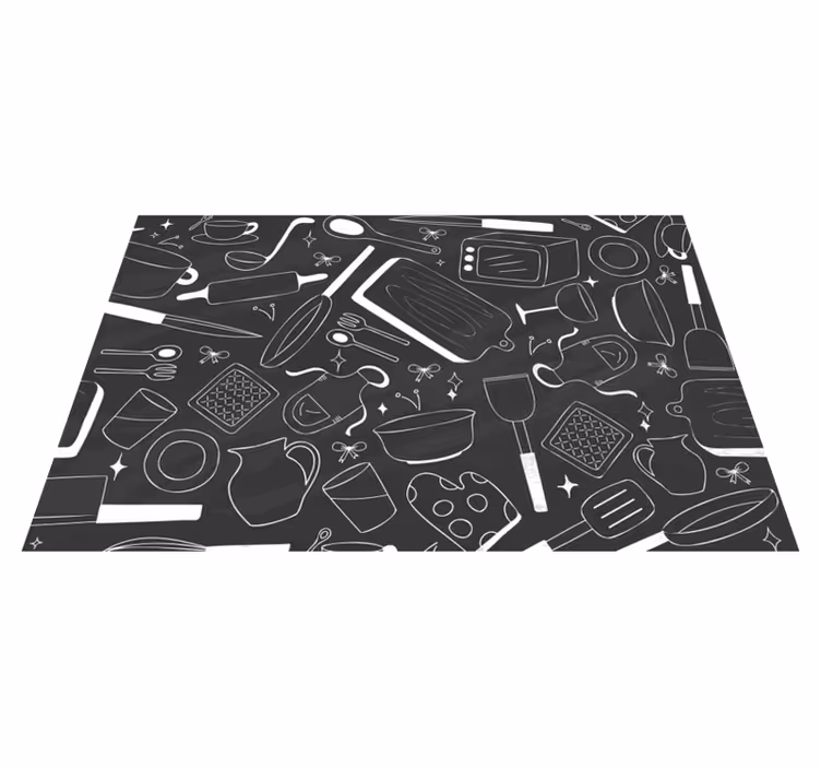 Moderne placemats Keukengereedschap en voedsel - TenStickers