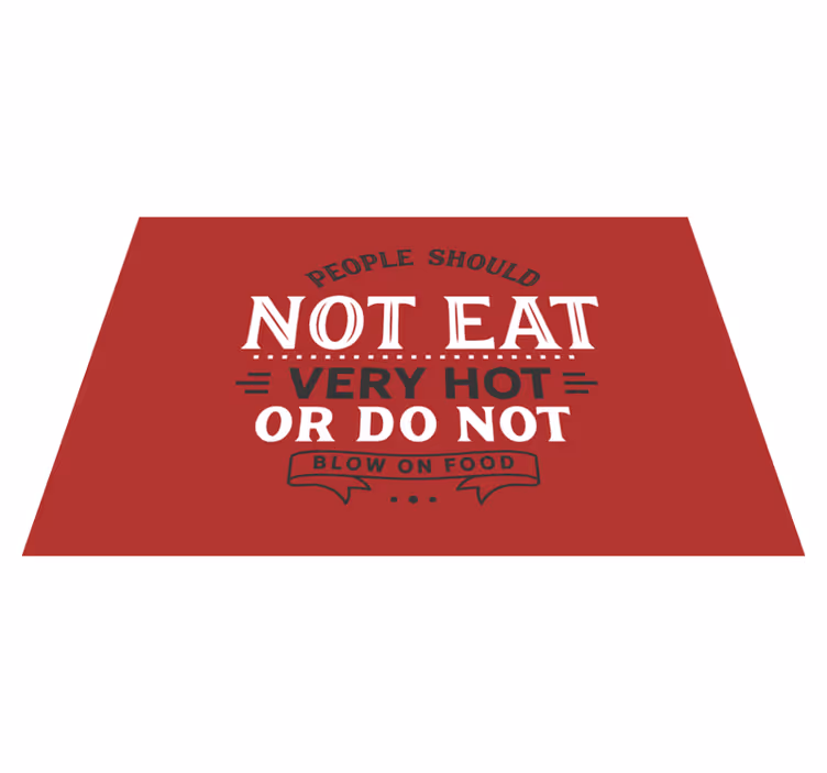 Placemat met tekst voor instructies tijdens het eten - TenStickers