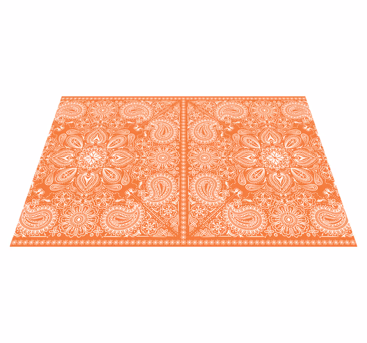 Placemat intricate oranje patroon - TenStickers