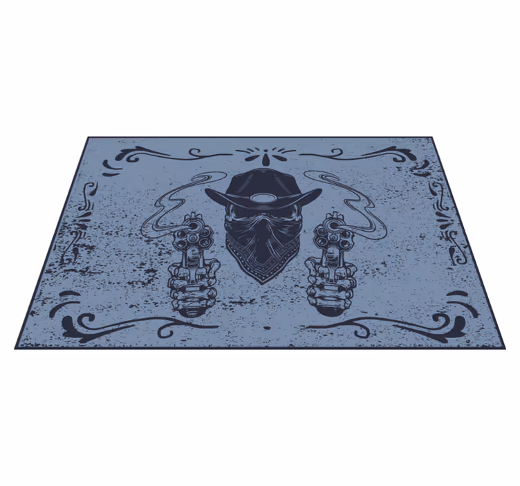 Originele placemat cowboygezicht met wapens - TenStickers