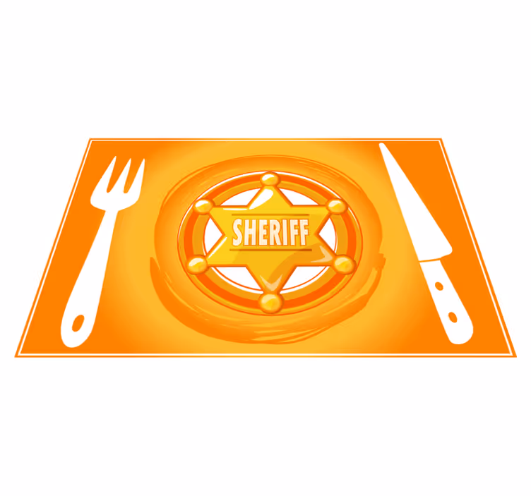 Originele placemat sheriff ster thema - TenStickers