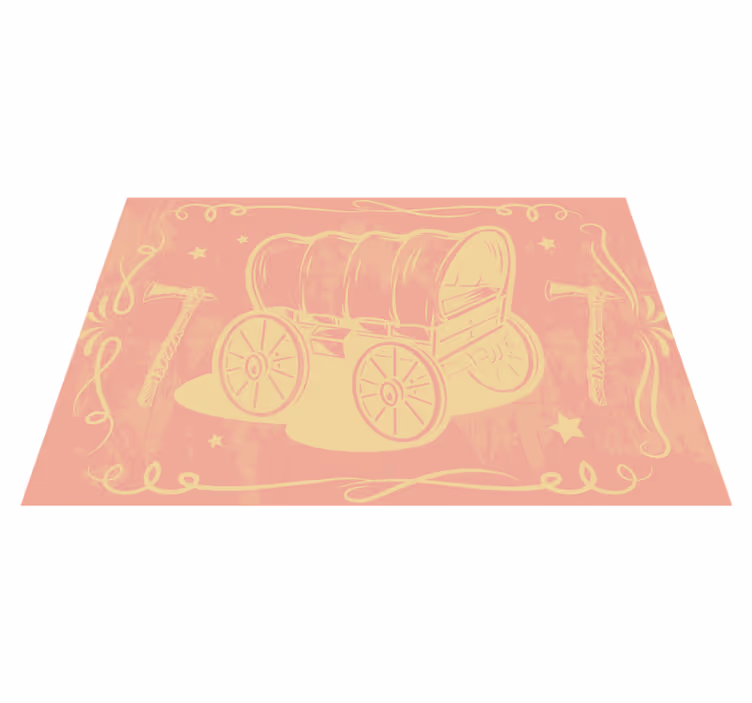 Originele placemat met vintage wagon illustratie - TenStickers