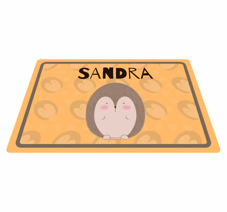Kinder placemat met schattige egeltjes kunst - TenStickers