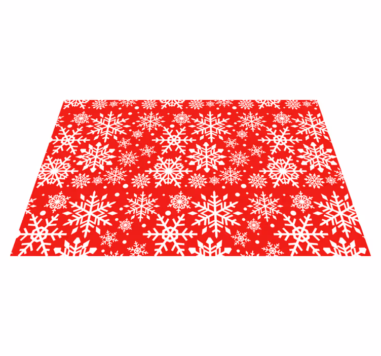 Kerstmis placemat Rode sneeuwvlokken - TenStickers
