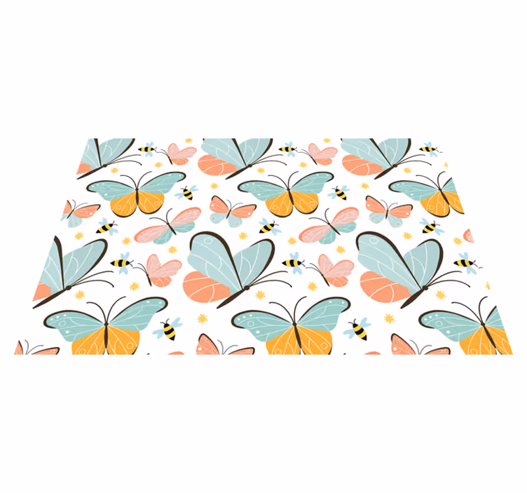 Placemat met tekst vlinderpatroon verrukking - TenStickers