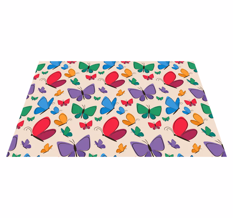 Originele placemat kleurrijke vlinder arrangement - TenStickers