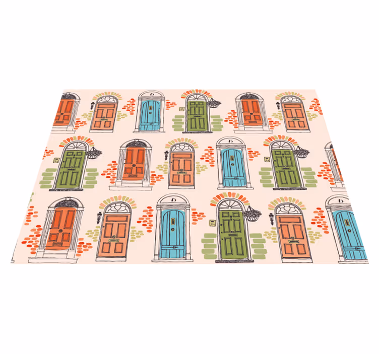 Originele placemat kleurrijke deurpatronen - TenStickers