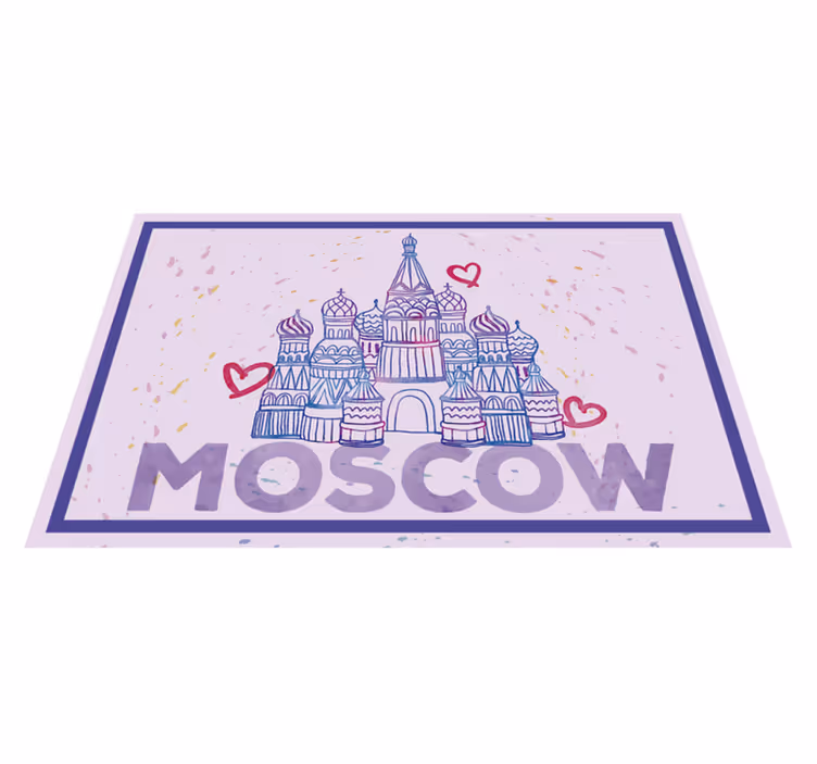 Originele placemat moskou bezienswaardigheden illustratie - TenStickers