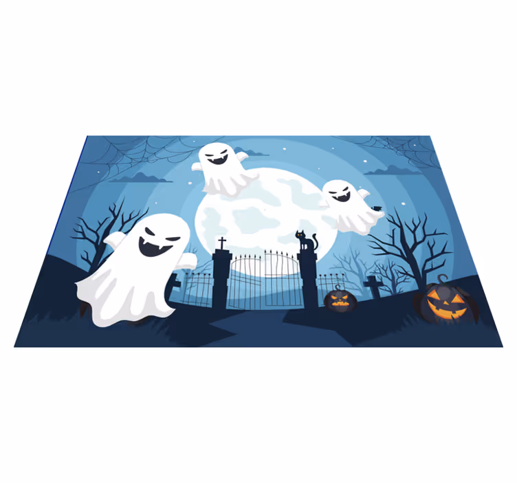 Halloween placemat grappig spooktafereel - TenStickers