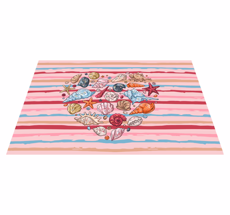 Moderne placemat schelpen hartpatroon - TenStickers