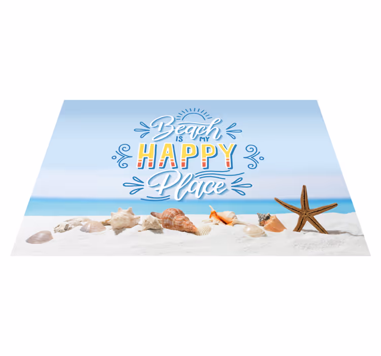 Placemat met tekst beach gelukkige plek - TenStickers