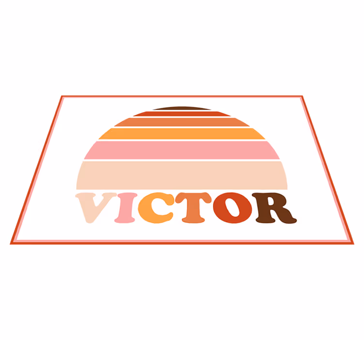 Placemat met naam 70's zon met naam - TenStickers