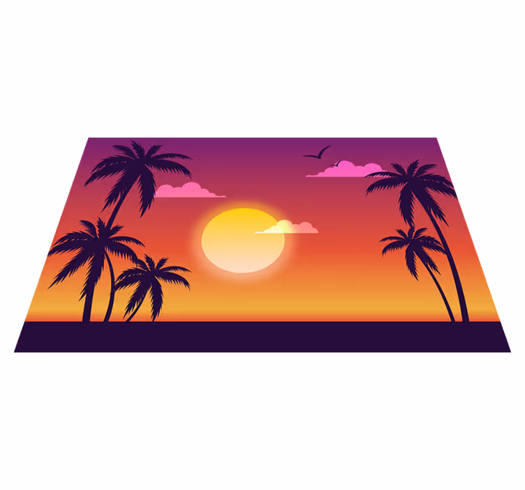 Moderne placemat tropische zonsondergang scene - TenStickers