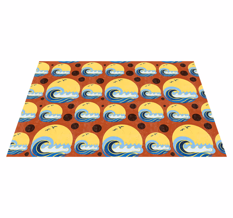 Moderne placemat gestileerd golvenpatroon - TenStickers