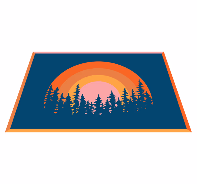 Originele placemat levendig regenbooglandschap - TenStickers