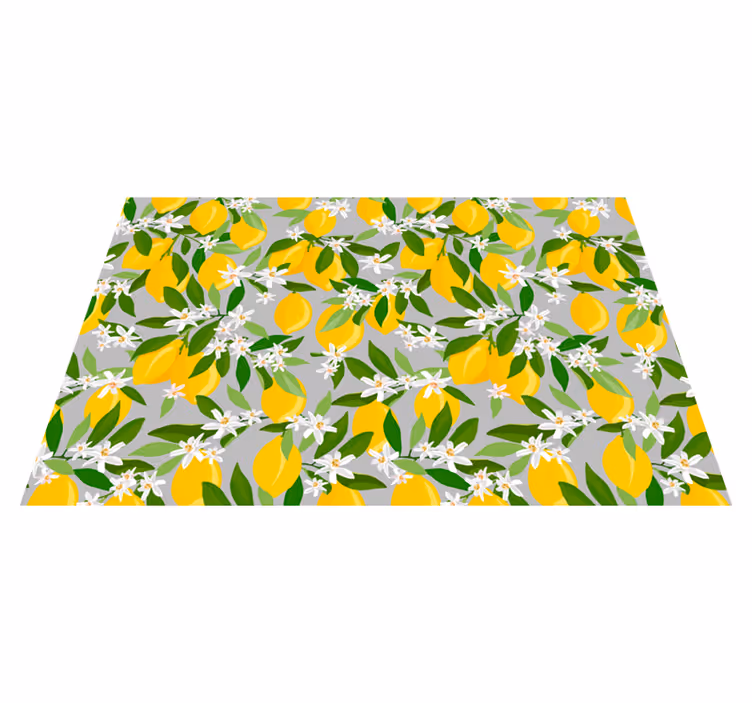 Originele placemat citroen bloemenpatroon - TenStickers