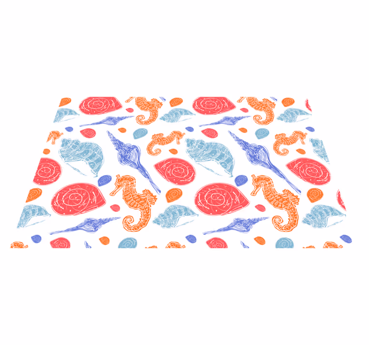 Originele placemat schelpen en zeepaardjes - TenStickers