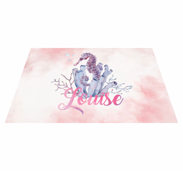Originele placemat zeepaard en koraal - TenStickers