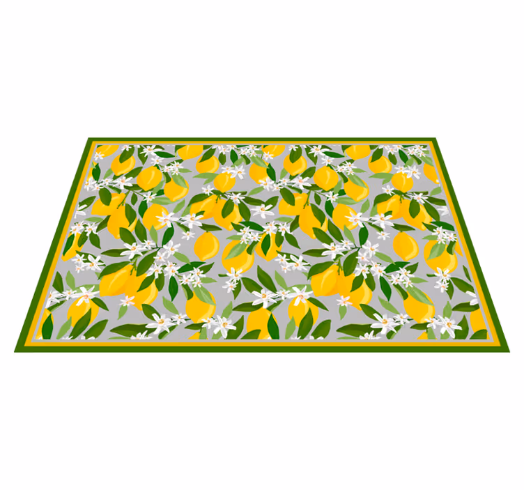 Originele placemat met citroen bloemenpatronen - TenStickers