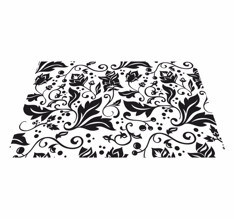 Placemat bloemenpatroon zwart - TenStickers