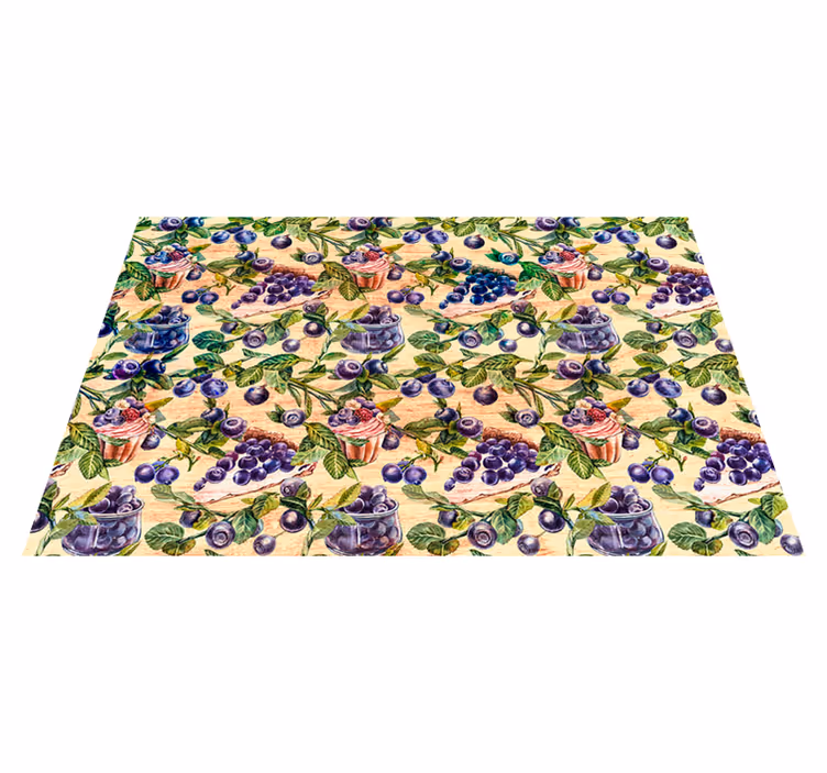 Originele placemat blauwe bosbessen cupcake patroon - TenStickers