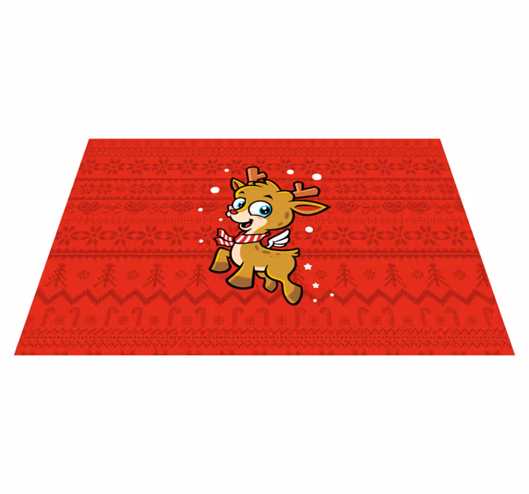 Kerstmis placemat schattig rendier karakter - TenStickers