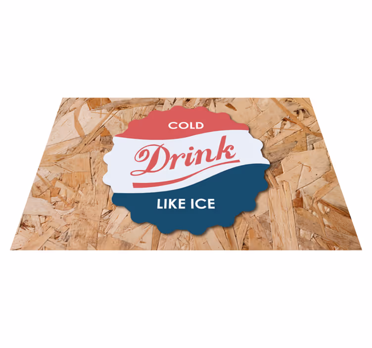Placemat met tekst koude drank als ijs - TenStickers