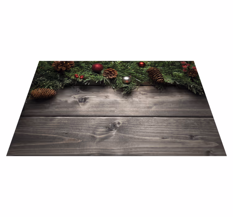 Kerstmis placemat feestelijke dennenappel arrangement - TenStickers